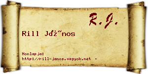 Rill János névjegykártya