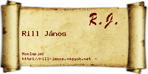 Rill János névjegykártya